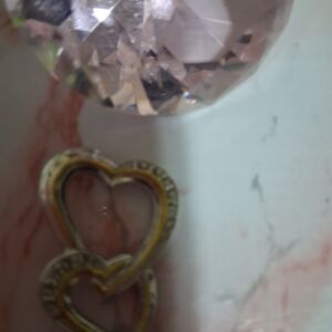 Double Heart Pendant Charm in Gold-Tone